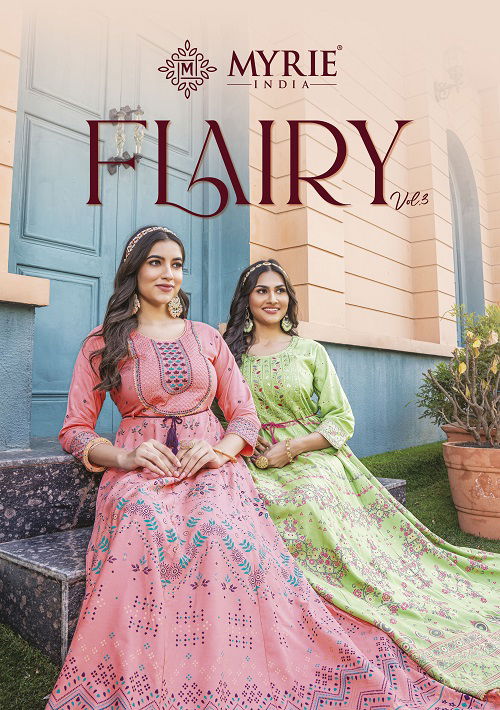 Myrie Flairy Vol 3 Heavy Designer Wholesale Anarkali Kurtis Catalog